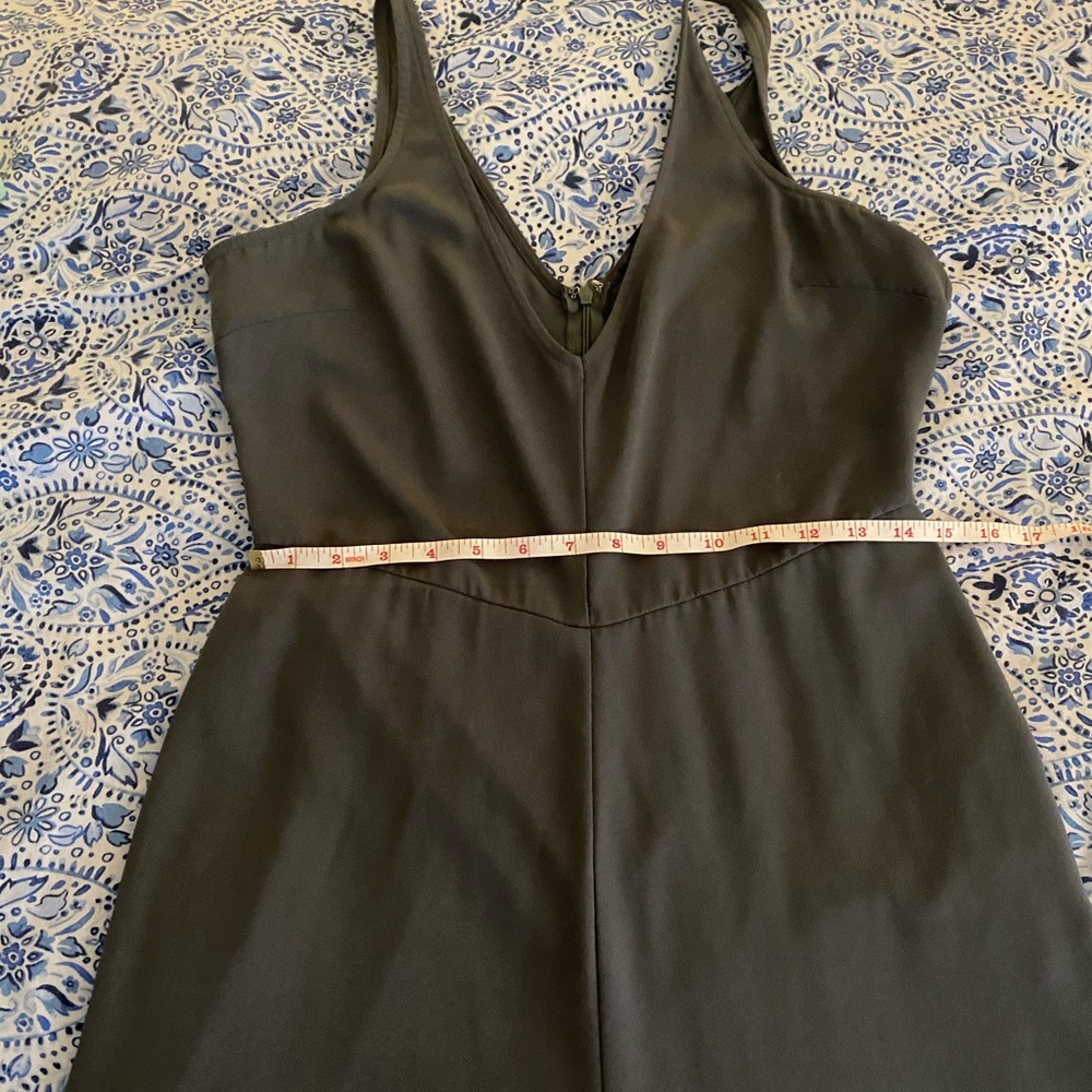 Olive wide leg chiffon jumpsuit